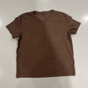 NWOT new everlane organic cotton box cut tee with pockets sz xxs mocha brown